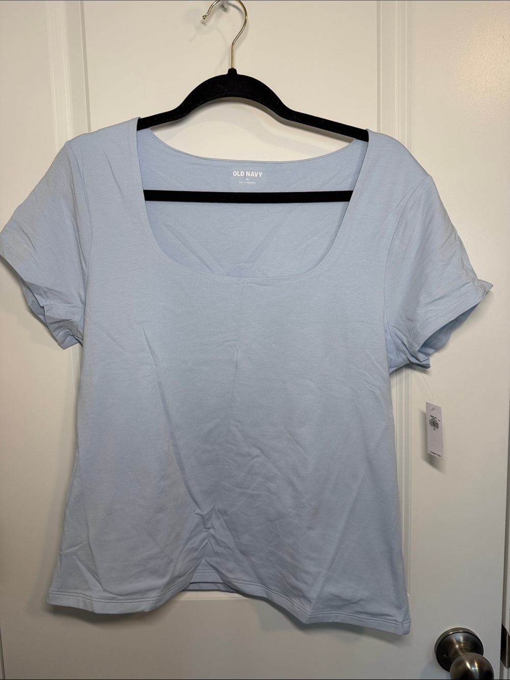 Old Navy Light Blue Scoop Neck Short Sleeve Tee